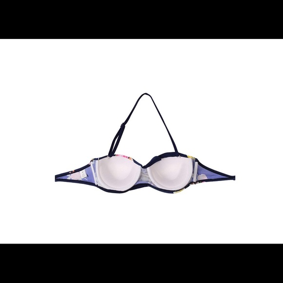 Flattering retro vintage style blue floral bikini 12-14 halter top high waist - Picture 5 of 8